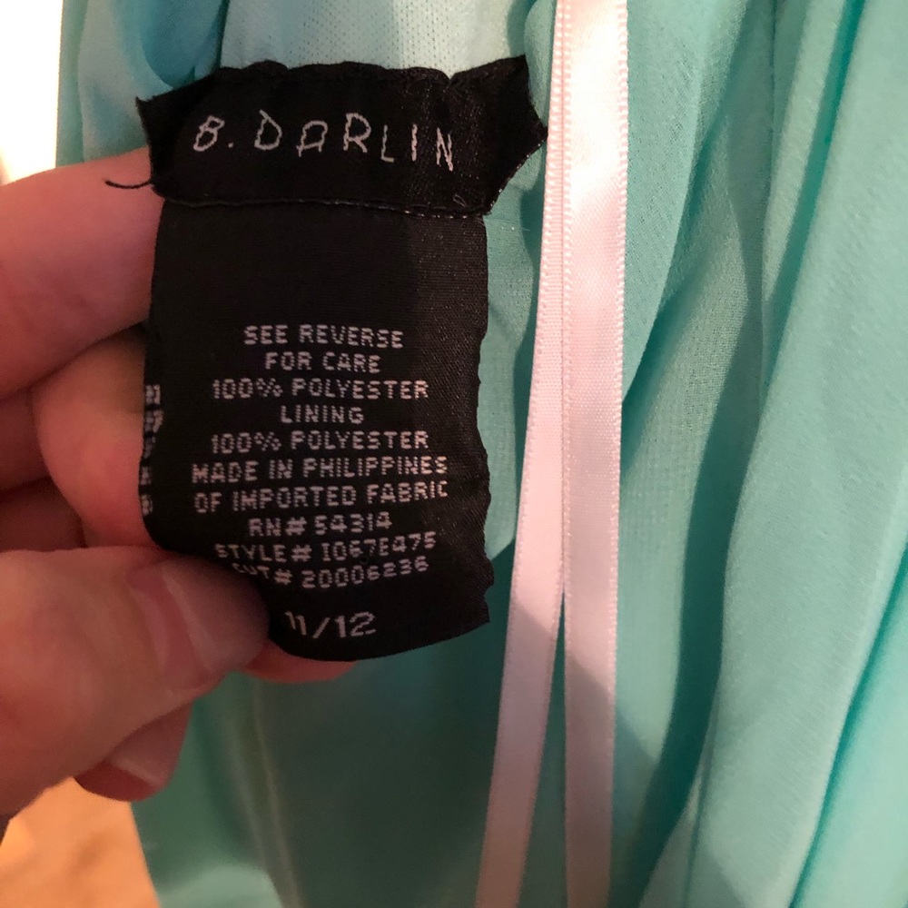 B. Darlin Mint Green Gown Size 12 - Picture 6 of 6